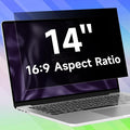 14 Inch 16:9 Laptop Privacy Screen Filter, Anti Blue Light Glare & Anti Scratch by ANTOGOOV
