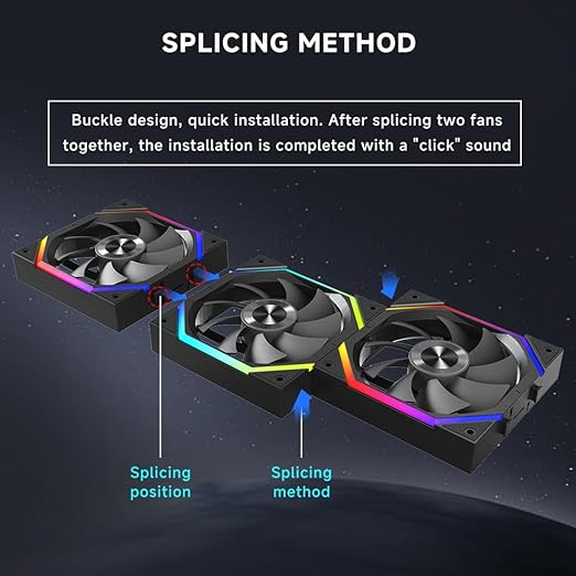 Jungle Leopard Galaxy 120mm PC Case Fan, ARGB and PWM Cooling Fans PC, Axle - Image 5