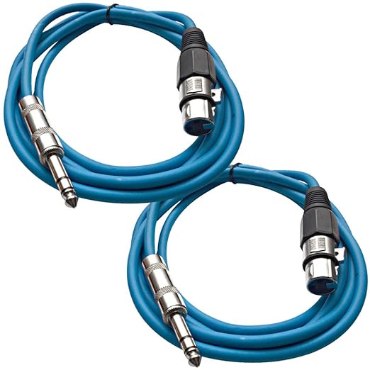 Seismic Audio - SATRXL-F6-2 Pack of 6 Foot 1/4 Inch TRS to XLR Female Patch by SeismicAudio