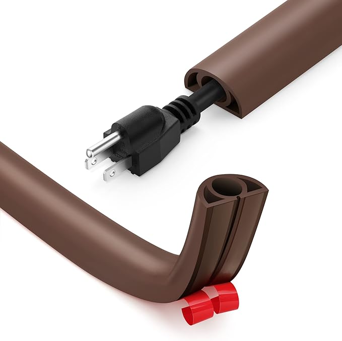5ft Cord Cover Floor for Extension Cords, Self-Adhesive Floor Cable Cover to by ZhiYo