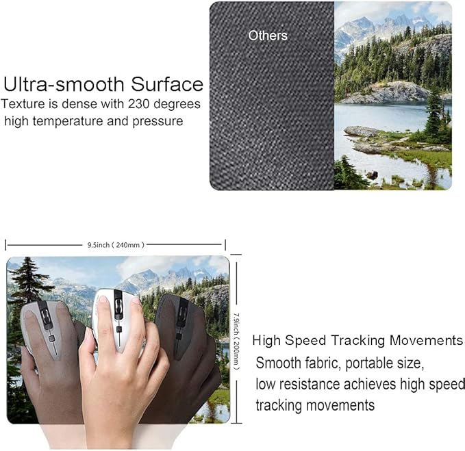 Hokafenle Mouse Pad, Natural Landscape Mouse Pad, Forest Waterfall Mousepad - Image 3
