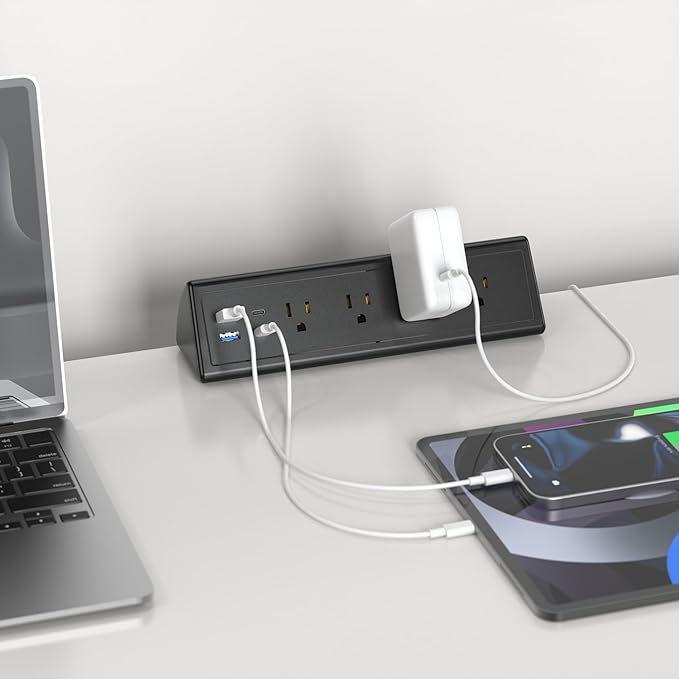 Jgstkcity Desk Clamp Power Strip, 20W Fast Charging Station, Surge Protector - Image 2