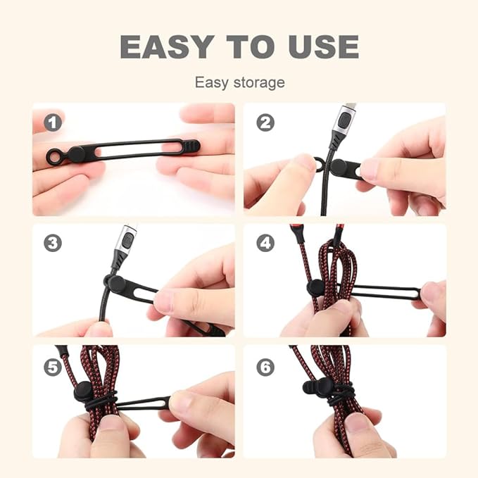 30pcs Data Cable Organizer, 2025 New Silicone Cable Ties Cable Management - Image 3