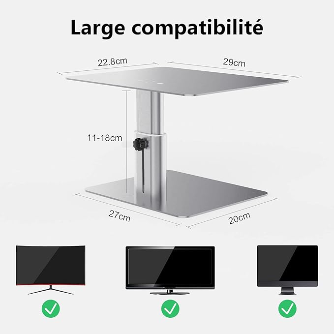 Nillkin Monitor Stand for Desk, Adjustable Height Computer Monitor Stand - Image 5