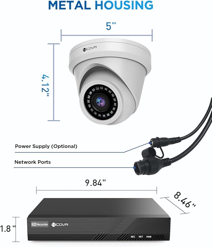 4COVR Security Camera System PoE, AI Human Vehicle Detection, 8CH 4K H.265 NVR - Image 9