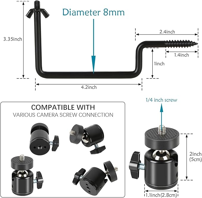 5 Pcs Trail Camera Tree Mount, Trail Camera Holder 360° Cameras Bracket - Image 2