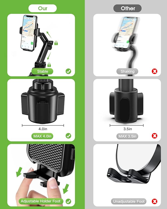 2025 Upgraded Cup Phone Holder for Car, Universal No Shaking Cup Holder Phone - Image 2