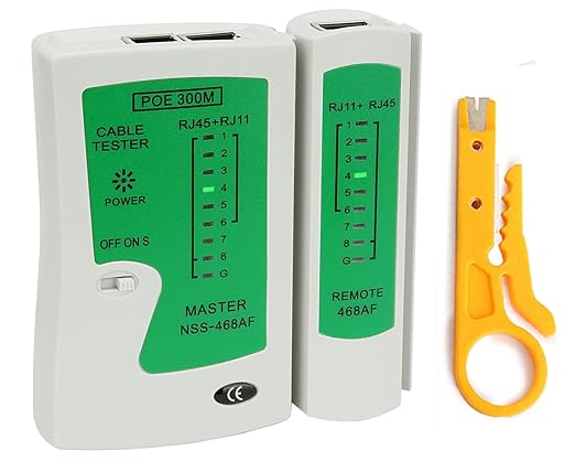 RJ45 Network Cable Tester with Mini Wire Stripper, Ethernet Cable Tester Tool by Brileine