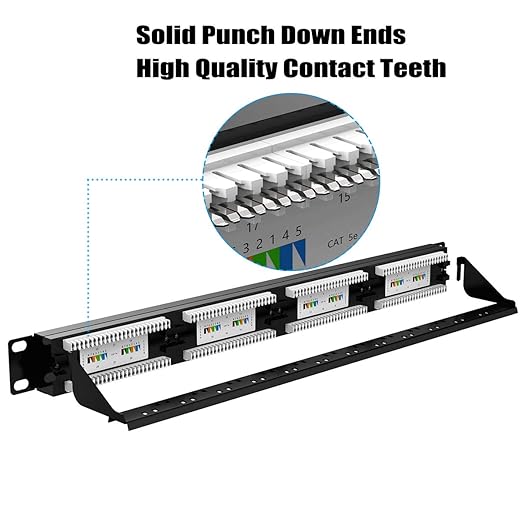 AMPCOM Premium Series CAT5/5e 24 Ports Patch Panel, Rack Mount - Image 6