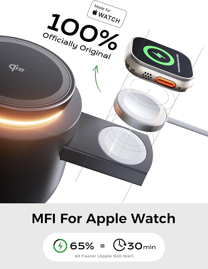MFI Certified by Apple, 4 in 1 Magsafe Wireless Charging Station, Qi2 15W - Image 3