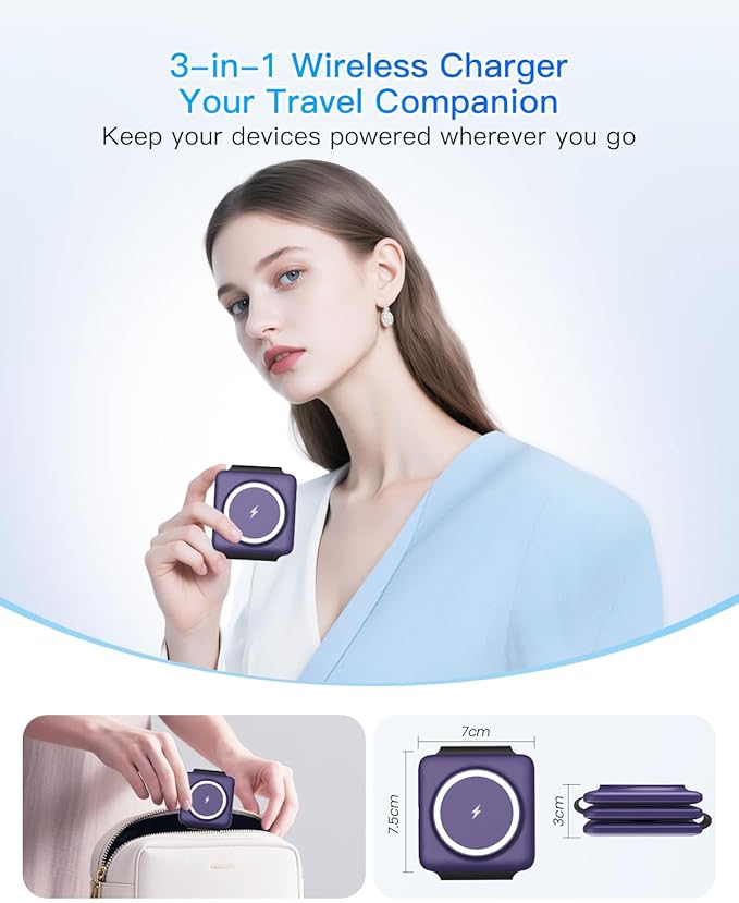 Charging Station for Mag Safe Apple - 3 in 1 Magnetic Foldable Wireless Charger - Image 2