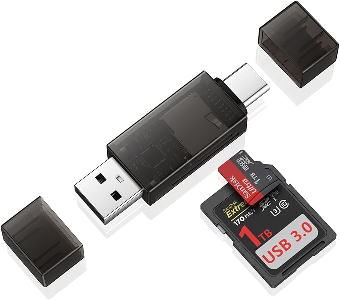SD Card Reader, High-Speed USB C to Micro SD Card Adapter USB 3.0 Dual Slots by Radidi