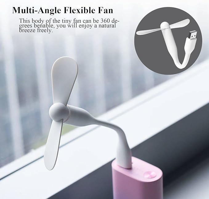 Mini USB Fan, Portable Pocket Fan USB-A Powered Little Cooler, Quiet Operation - Image 4
