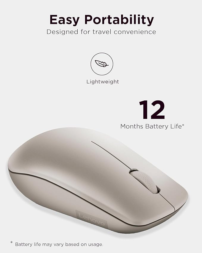 Lenovo 530 Wireless Mouse with Battery, 2.4GHz Nano USB, 1200 DPI Optical Sensor - Image 5