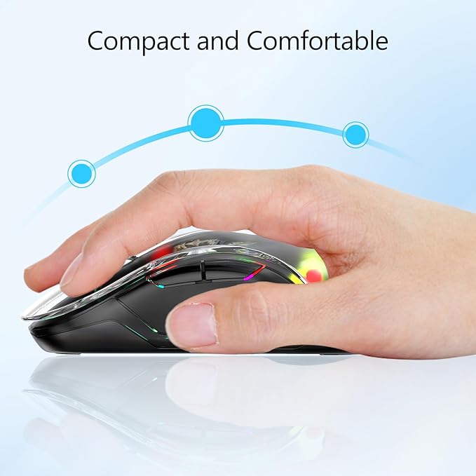 memzuoix 2.4G LED Wireless Mouse, Rechargeable Ergonomic Mouse - Image 2
