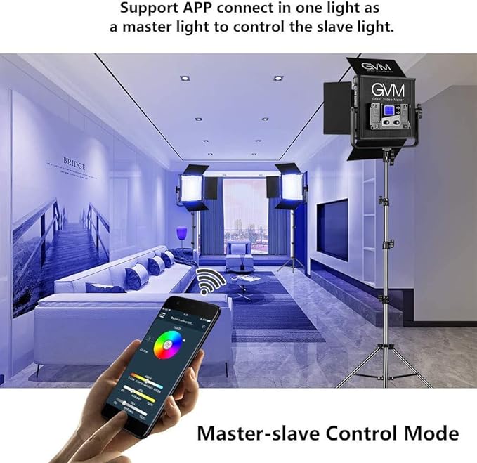 GVM RGB Video Lights with APP Control, 50W Full Color Studio Video Lighting Kit - Image 2