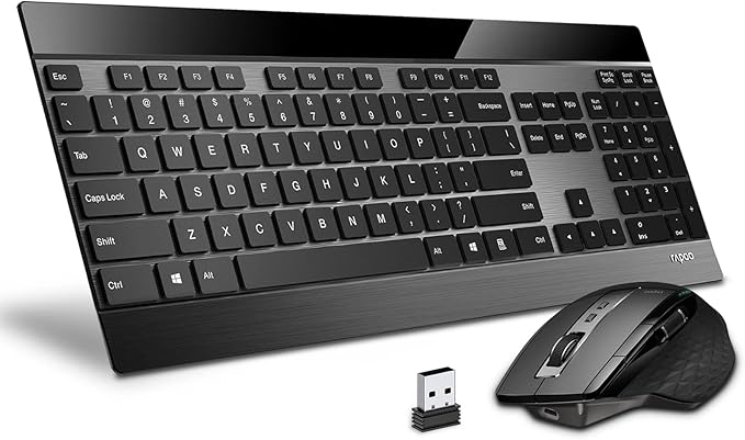 RAPOO Wireless Keyboard and Laser Mouse Combo, Ultra-Slim Computer Keyboard by Rapoo