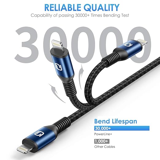iPhone Charger Cable 3Pack 6FT USB-A to Lightning Cable Nylon Braided Fast - Image 4