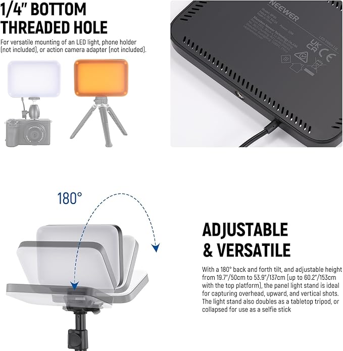 NEEWER BASICS LED Video Light, 2 Pack Studio Panel Key Lighting Kit - Image 5