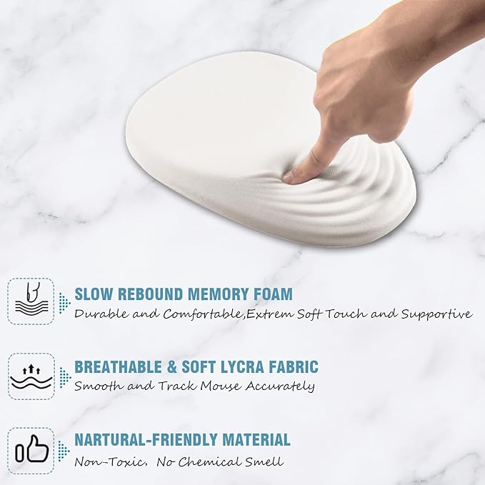 Ergonomic Mouse Pad Wrist Support, Entire Memory Foam & Non-Slip PU Base - Image 3