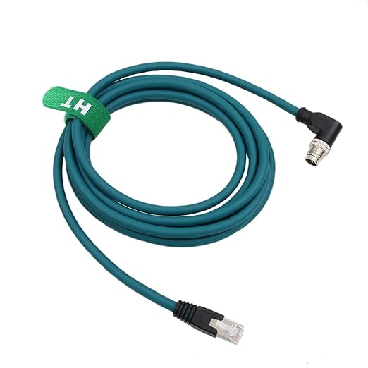 Ethernet 8 Pin X Coded M12 RJ45 CAT-7e Cable by HangTonConnect