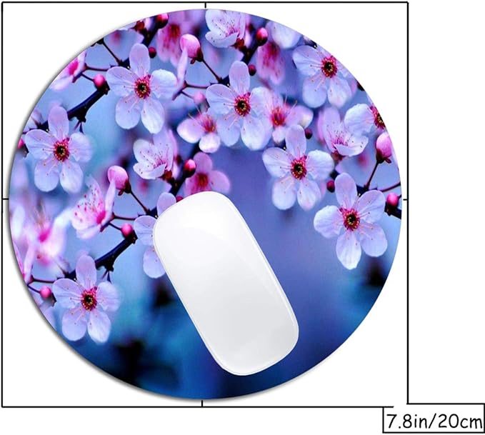 Beautiful Flowers Mouse Pad Round Non-Slip Rubber Mousepad Laptop Office - Image 2