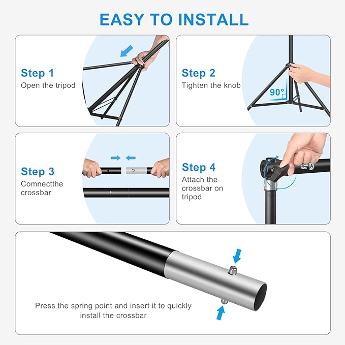10 x 6.9 Ft Photo Backdrop Support Stand, MSKIRA Adjustable Background Stand - Image 6