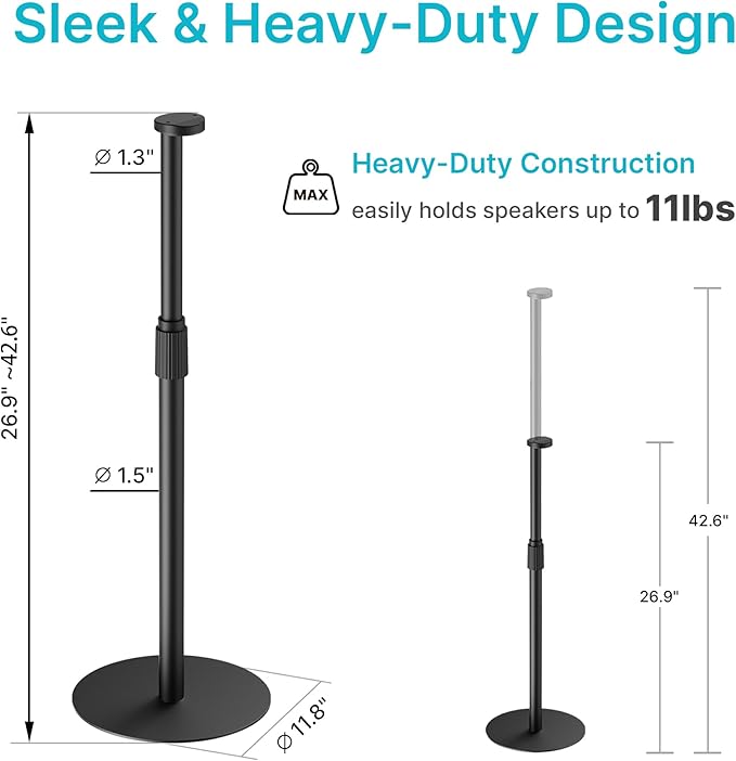 Speaker Stand Compatible with SONOS Era 300 and Era 100, Height Adjustable up - Image 6