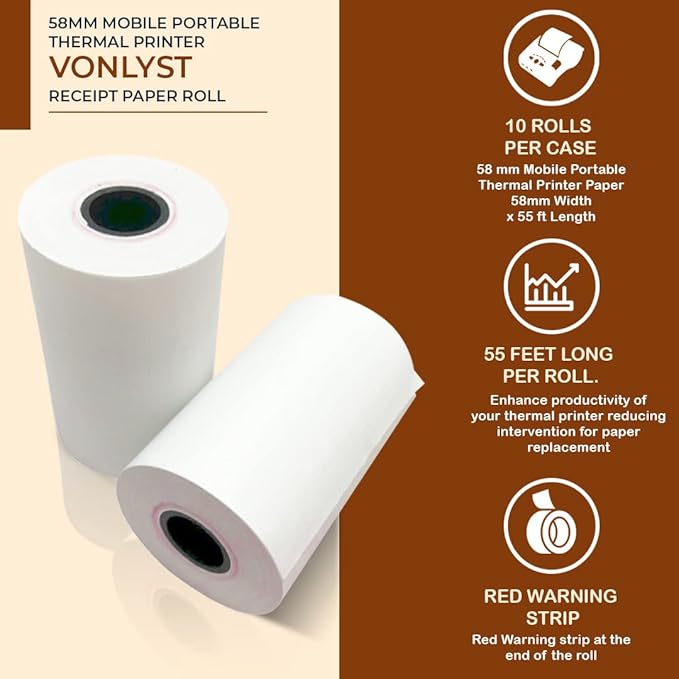 Receipt Paper Roll for 58mm Mobile Portable Thermal Printer - Image 4