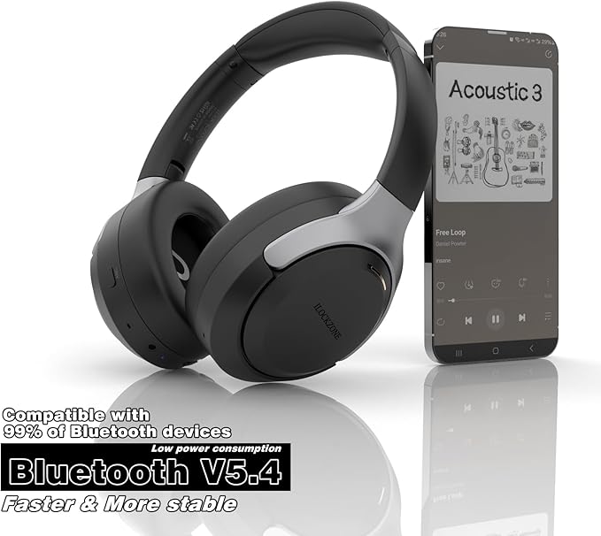 LC30Pro Hybrid Active Noise Cancelling Headphones, 100H Playtime Bluetooth - Image 5