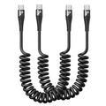 Coiled USB C to C Cable 100W 3FT by PRAKIE
