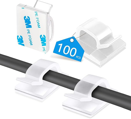100PCS Cable Clips, Adhesive Wire Clips Organizer Cord Clips Management by Abnii