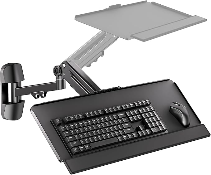 Wall Mount Keyboard Tray- Keyboard and Mouse Stand & Monitor Mount Arm by PUTILSENMOUNT