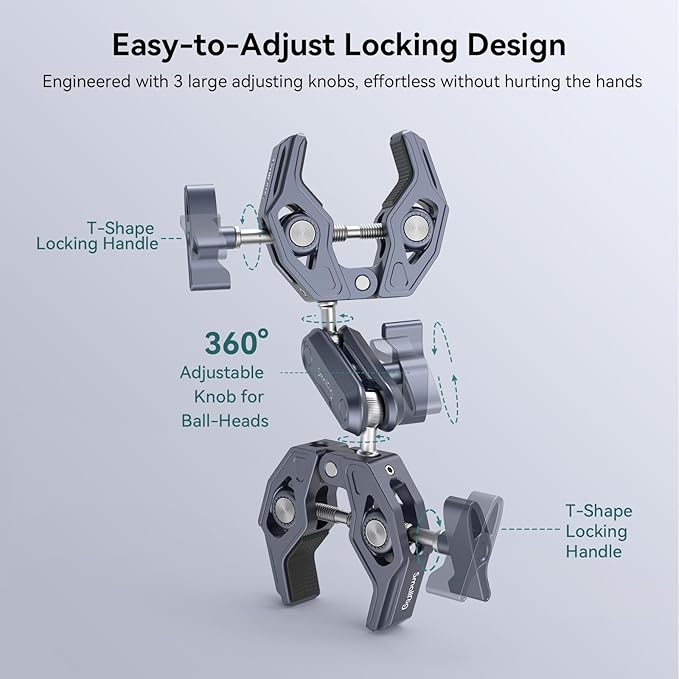 SMALLRIG Double Clamp Mount, Umbrella Clamp, Super Clamp Arm, - Image 7