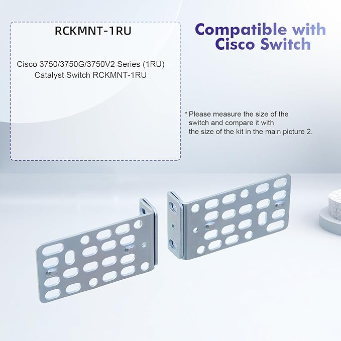 1U Rack Mount Kit for Cisco Switches Rack Ears for Catalyst 3750/3750G/3750V2 - Image 6