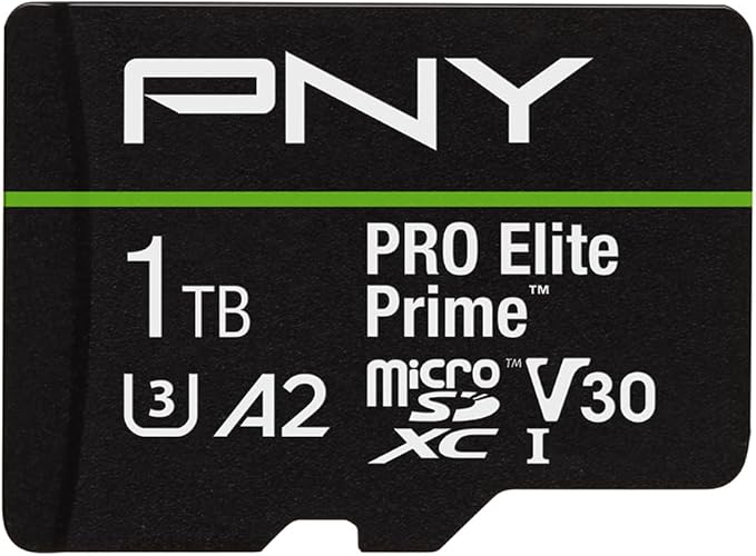 PNY 1TB PRO Elite Prime C10 U3 V30 A2 microSDXC Flash Memory Card – Ultra-Fast by PNY