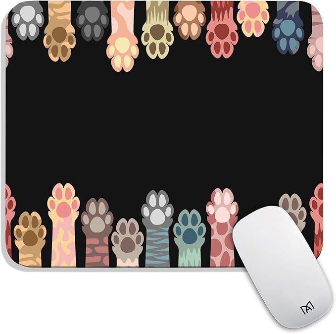 Square Mouse Pad Cute Cat Claw, Personalized Premium-Textured Custom Mouse Mat by Armanza