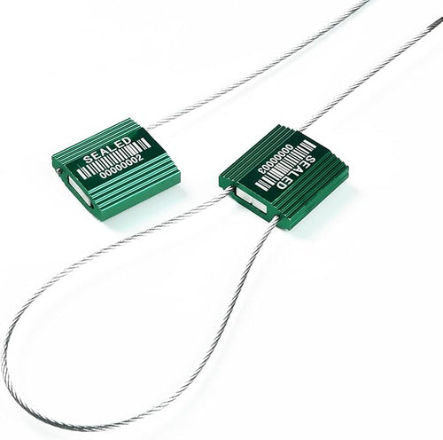 100 Green Steel Cable Seals by LeadSeals