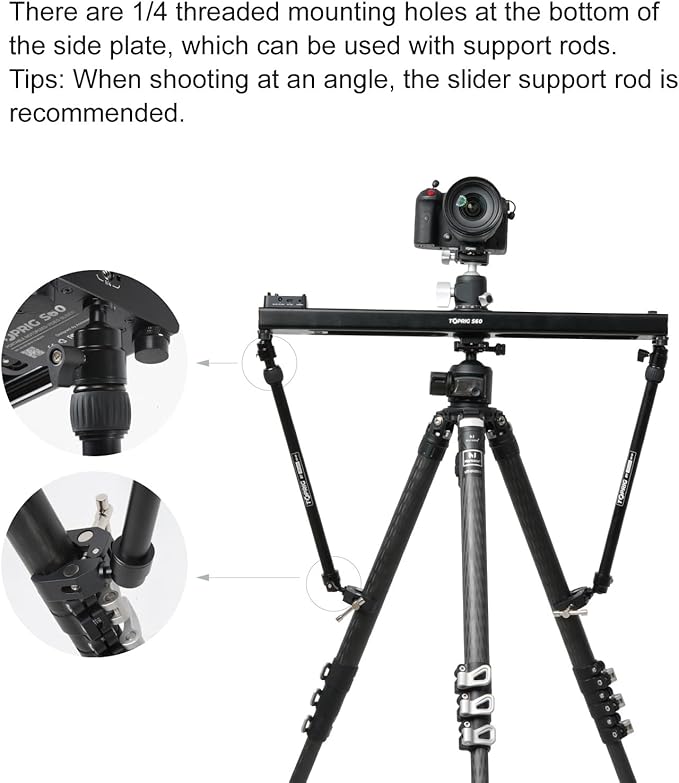 Accsoon Camera Slider Support Arm, Adjustable Tripod Stability Arm - Image 4