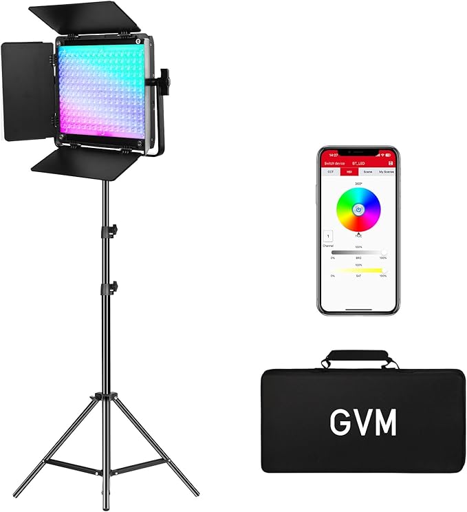 GVM 800D RGB LED Video Light, 2026 Upgraded Panel Light by GVMGreatVideoMaker