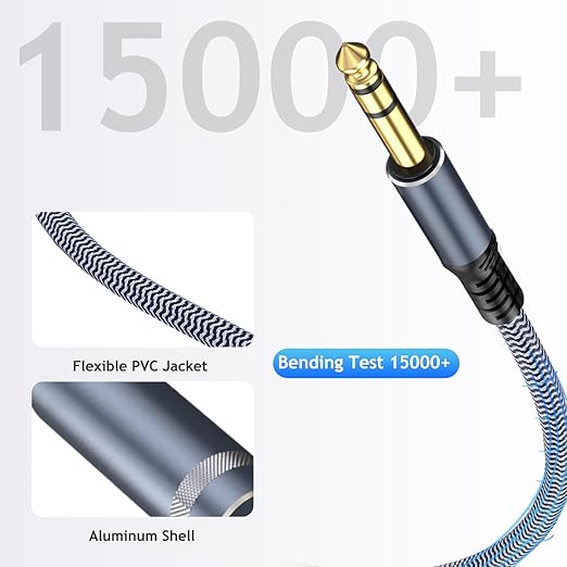 1/4 inch 10ft Stereo Headphone Guitar Cable, Male to Female, Quarter inch - Image 4