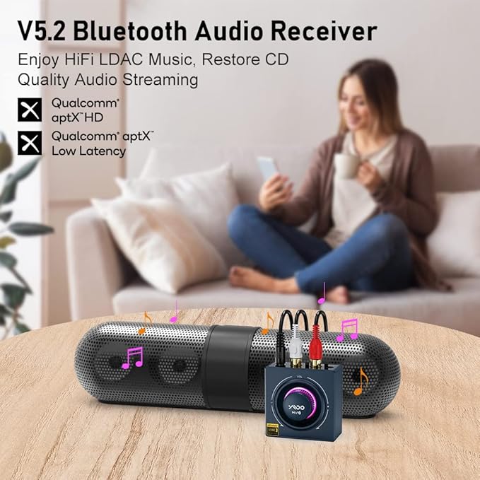 YMOO B06T3+ LDAC Bluetooth 5.2 Receiver - Image 2