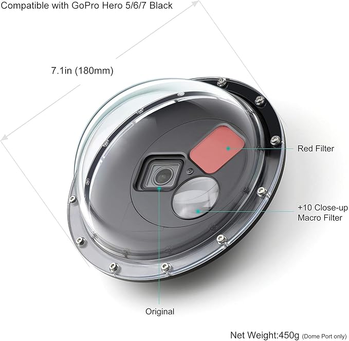 Dome Port Lens for GoPro Hero 5 6 7 Black Hero, Dome Port - Image 2