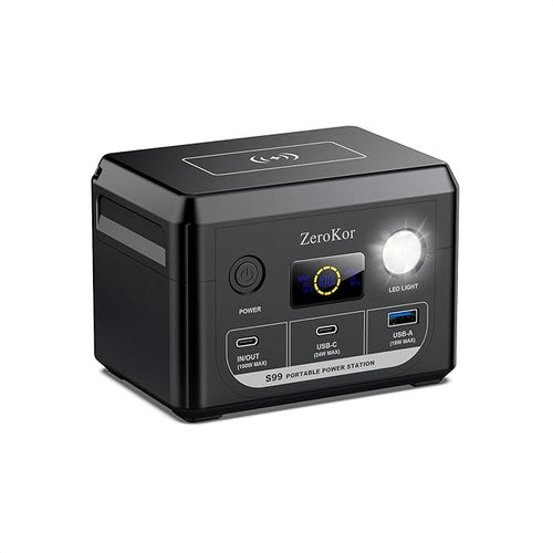 100W Portable Power Station, 96Wh Small Generator 30000mAh LiFePO4 Battery by ZeroKor