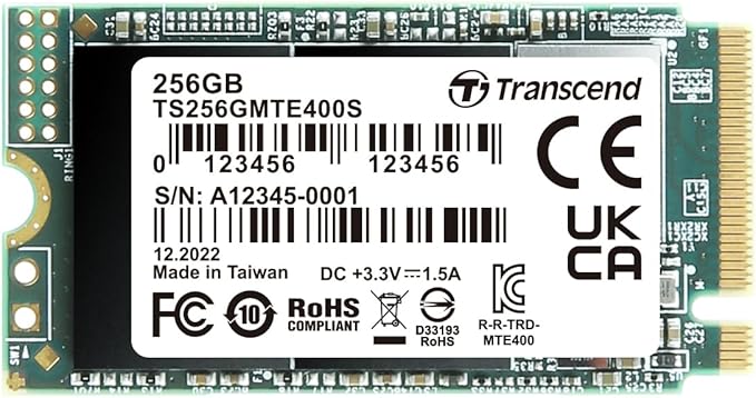 Transcend 256GB MTE400S M.2 2242 PCIe Gen3x4 SSD, Compatible by Transcend