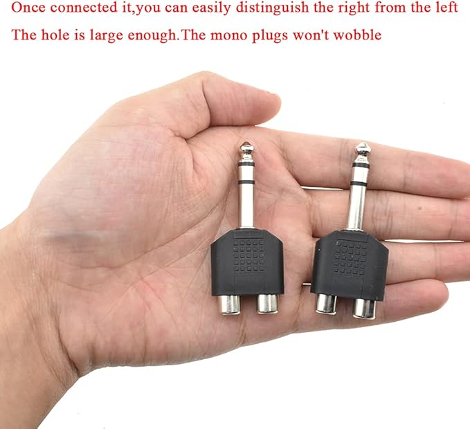 Hahiyo 3 M-2x6.35 RCA F-TRS Stereo Plug Interconnect Audio One Male 6.35mm and - Image 4