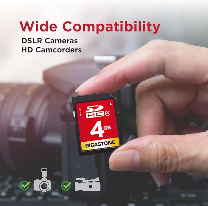 GIGASTONE 4GB SD Card 5 Pack SDHC Class 4 Memory Card - Image 5