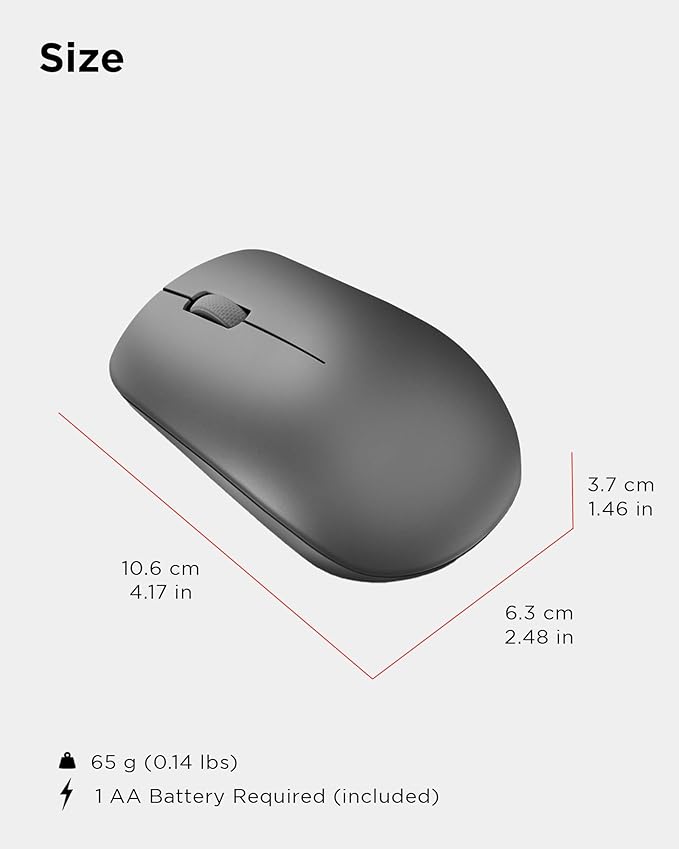 Lenovo 530 Full Size Wireless Computer Mouse - Image 7