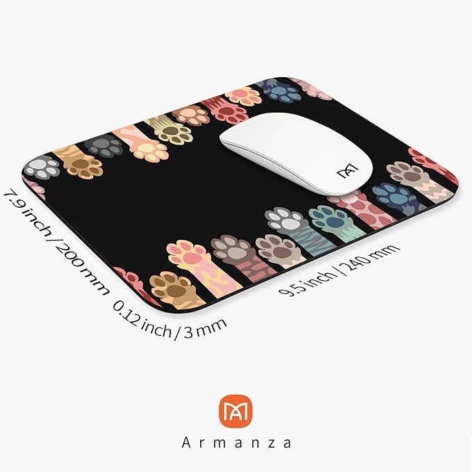 Square Mouse Pad Cute Cat Claw, Personalized Premium-Textured Custom Mouse Mat - Image 2