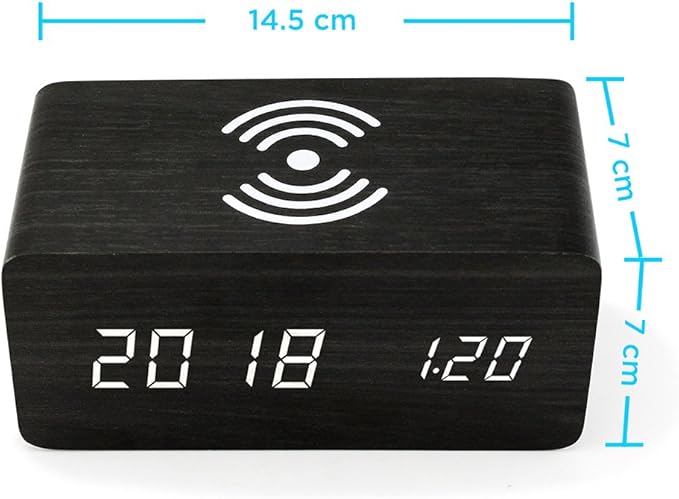 OCT17 Alarm Clock with Qi Wireless Charging Pad Compatible with iPhone Samsung - Image 7